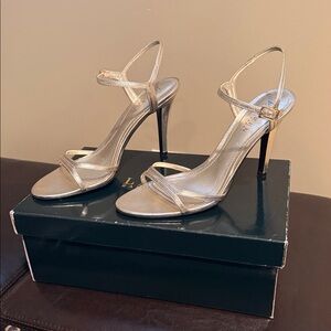 Lauren Ralph Lauren Metallic Gold Strappy Heels